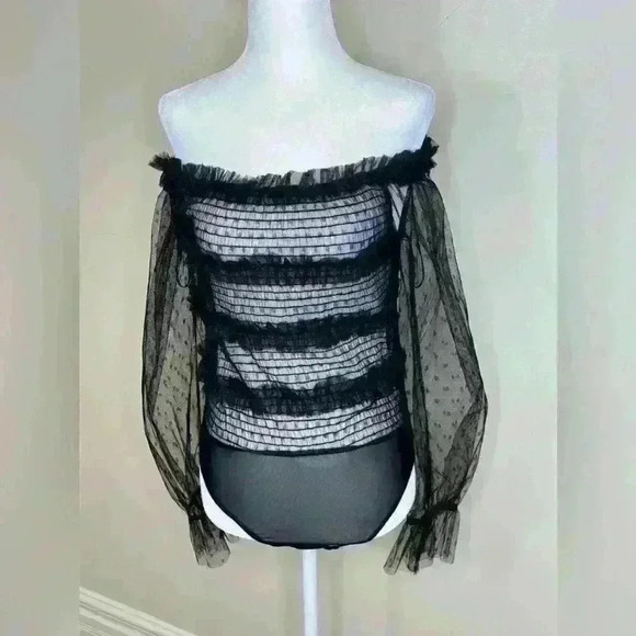 other Tops - Off the shoulder lace bodysuit